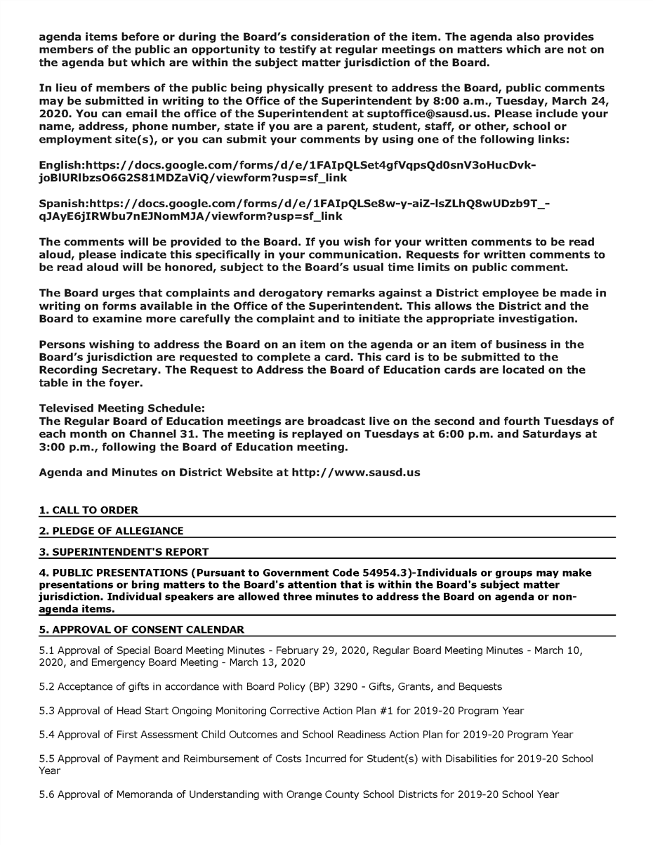 Agenda page 2 